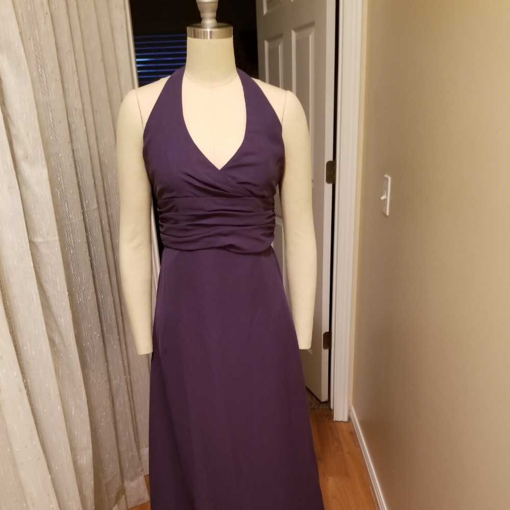 Plum Chiffon Halter gown